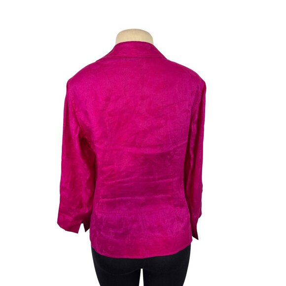 Jones New York Collection Women's Pink Textured Button-Front Blazer Jacket Sz 8 - Picture 3 of 8